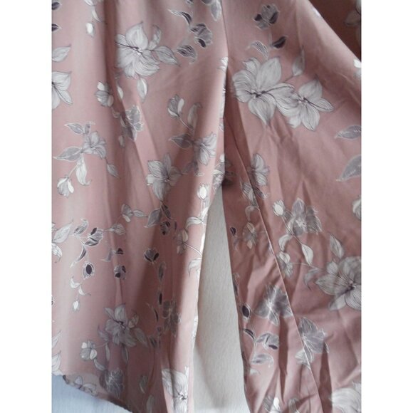 QVC LOGO Lori Goldstein Wide leg Capri Pants Sz 20W floral Dusty mauve - Picture 3 of 8